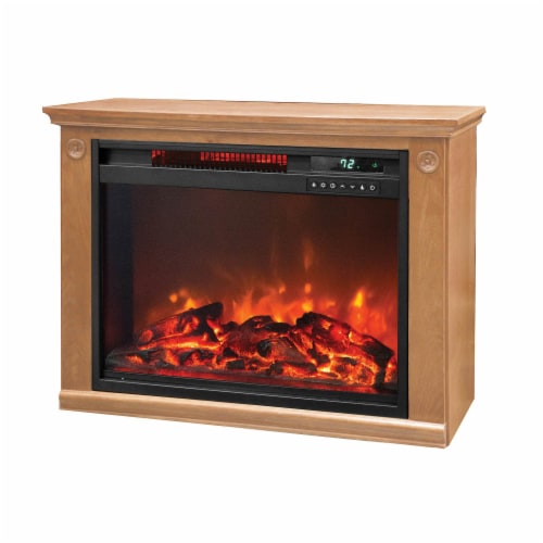 Lifesmart Square Fireplace Heater - Medium Oak Perspective: right