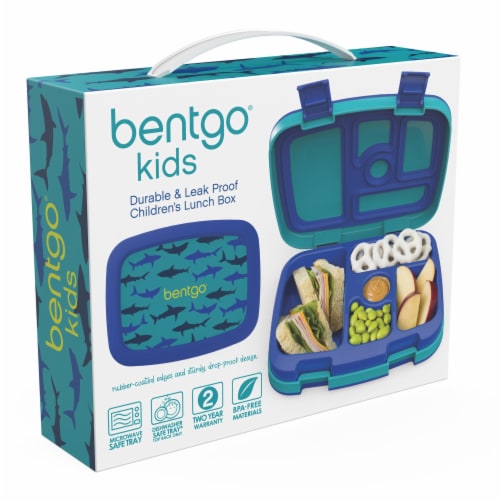 Bentgo Kids Durable & Leak Proof Shark Children's Lunch Box - Blue Perspective: right