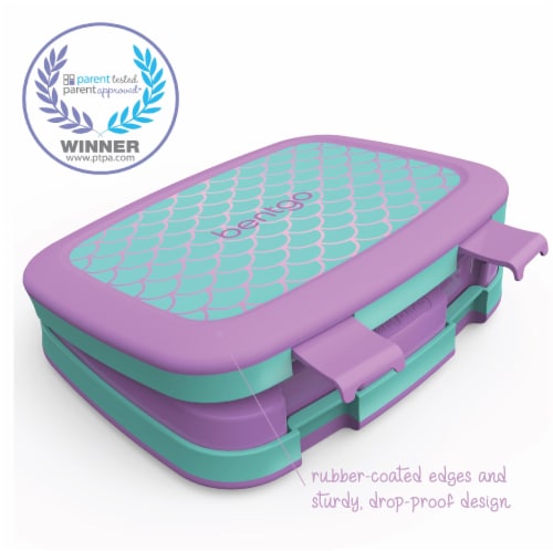 Bentgo Kids Durable & Leak Proof Mermaid Scales Children's Lunch Box - Aqua Perspective: right