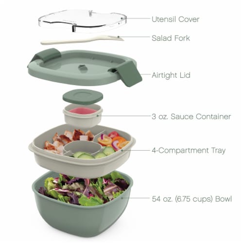 Bentgo Salad On-The-Go Food Container - Slate Perspective: right