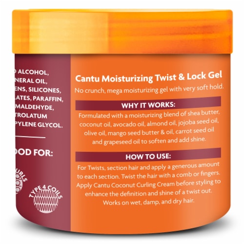 Cantu Shea Butter Moisturizing Twist and Lock Gel for Natural Hair Perspective: right
