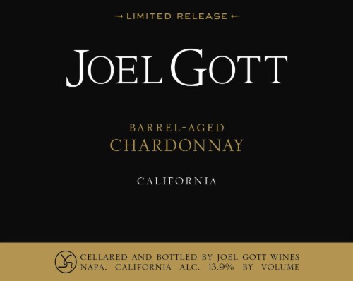 Joel Gott Barrel Aged Chardonnay White Wine Bottle Perspective: right
