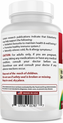 Best Naturals Elderberry Sambucus Nigra 5000mg Equivalent 120 Veg Capsules Perspective: right