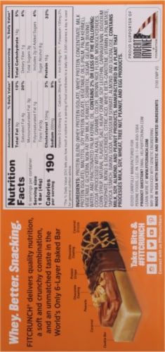 Robert Irvine's Fit Crunch Caramel Peanut Whey Protein Bars Perspective: right