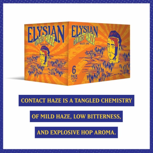 Elysian Brewing Contact Haze Hazy IPA Beer Perspective: right