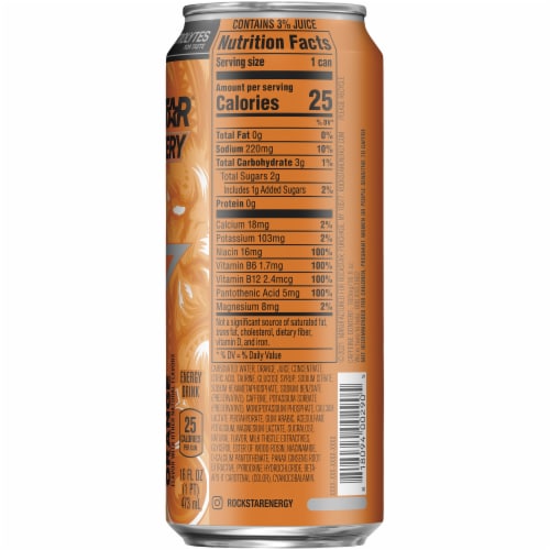 Rockstar Recovery Orange Energy Drink Perspective: right