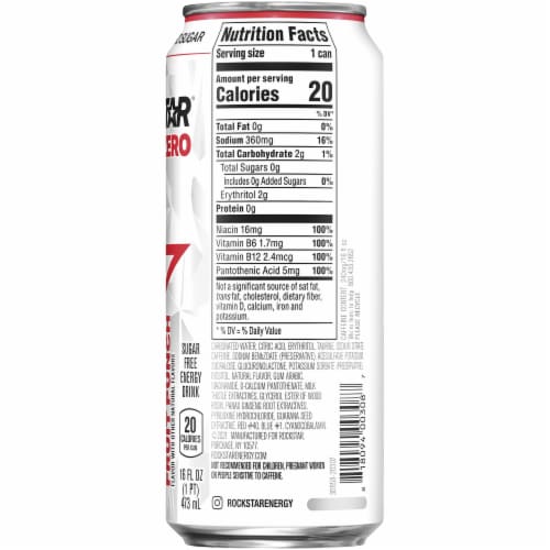 Rockstar Pure Zero Punched Energy Drink Perspective: right