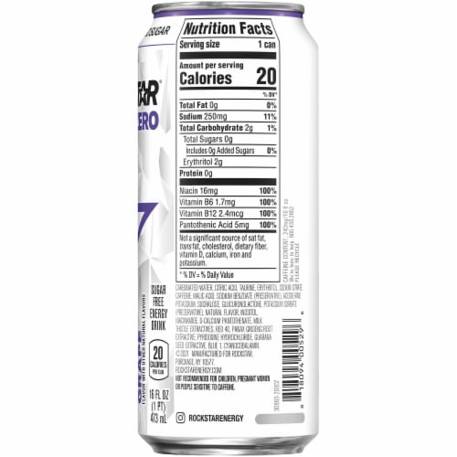 Rockstar® Pure Zero Grape Energy Drink Perspective: right
