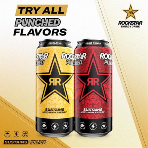 Rockstar Punched Fruit Punch Energy Drink Perspective: right
