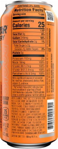 Rockstar Recovery Orange Energy Drink Perspective: right