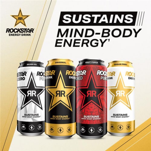 Rockstar Boom Whipped Strawberry Energy Drink Perspective: right