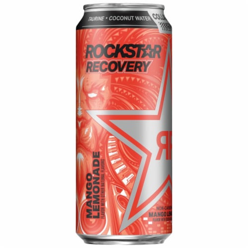 Rockstar Recovery Mango Lemonade Energy Drink Perspective: right