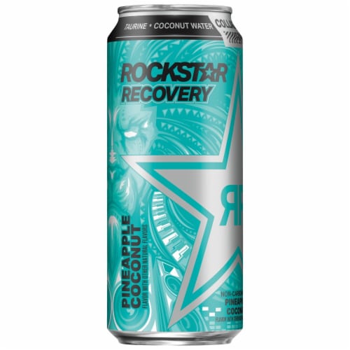 Rockstar Recovery Pineapple Coconut Energy Drink Perspective: right