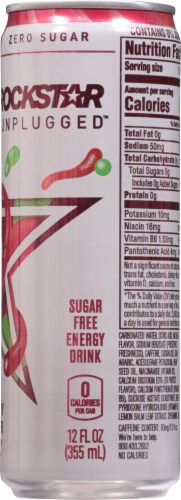 Rockstar Unplugged™ Raspberry Cucumber Energy Drink Perspective: right