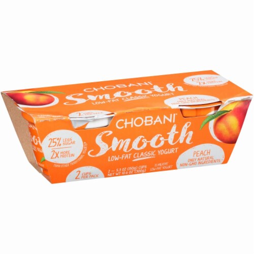 Chobani Smooth Peach Yogurt Perspective: right