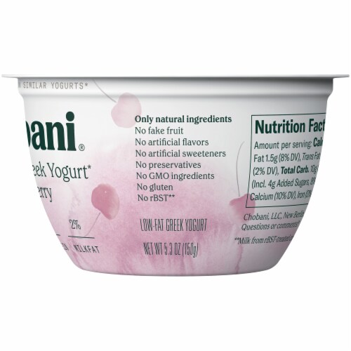 Chobani Less Sugar Gili Cherry Greek Yogurt Perspective: right