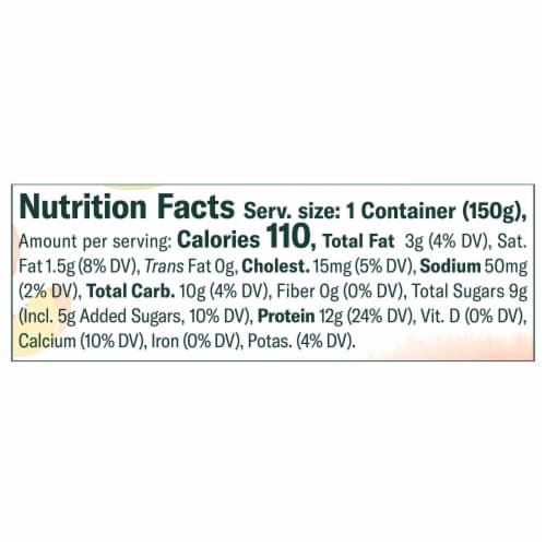 Chobani® Less Sugar Low-Fat Clingstone Peach Greek Yogurt Perspective: right