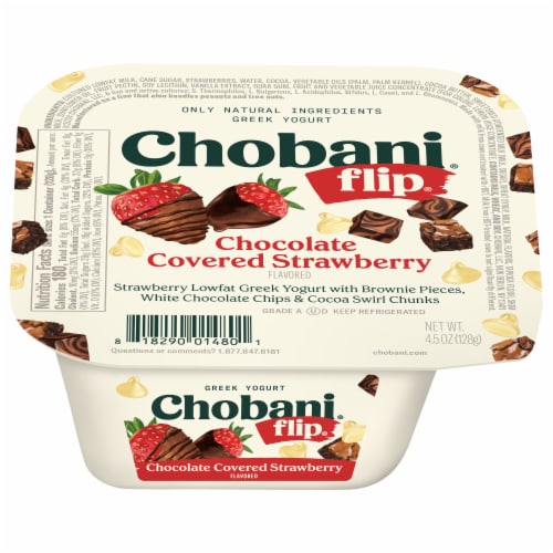 Chobani Flip Greek Chocolate Covered Strawberry Yogurt 4.5 oz Perspective: right