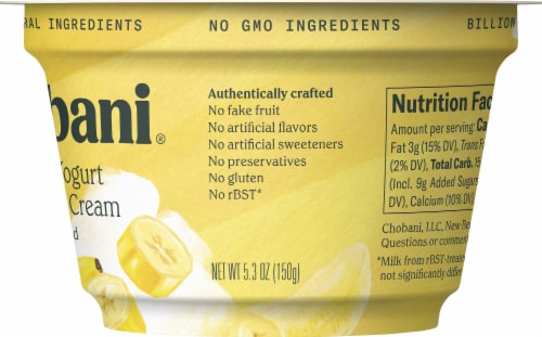 Chobani® Whole Milk Banana & Cream Greek Yogurt Cup Perspective: right