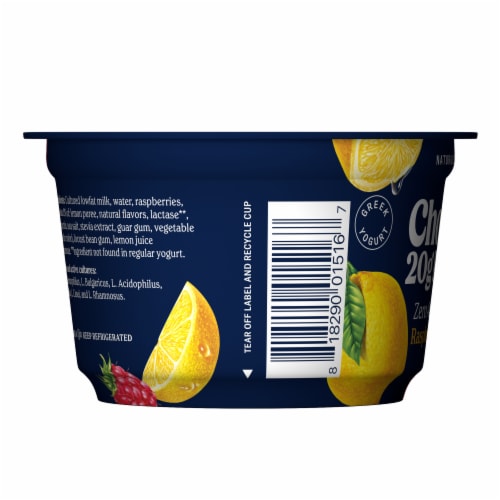 Chobani® 20G Protein Lowfat Greek Yogurt Raspberry Lemon 6.7oz Perspective: right