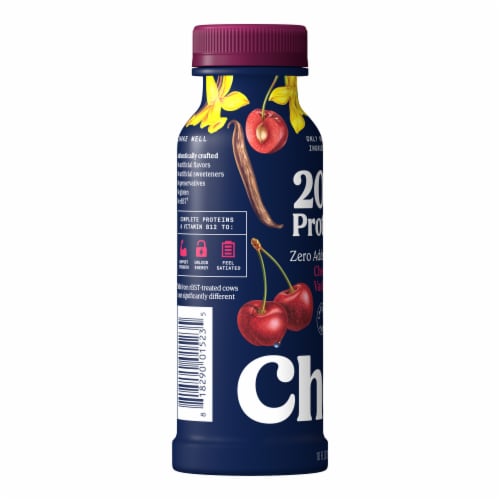 Chobani 20G Protein Lowfat Greek Yogurt Drink Cherry Vanilla 10 fl oz Perspective: right
