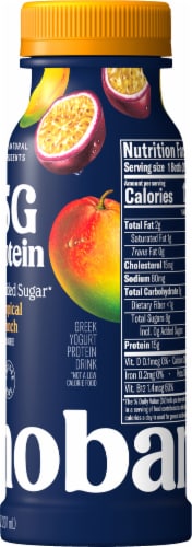 Chobani Zero Added Sugar Greek Yogurt Tropical Punch Protein Drink 7 fl oz Perspective: right