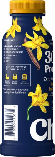 Chobani Zero Added Sugar Greek Yogurt Vanilla Ice Cream Protein Drink 14 fl oz Perspective: right