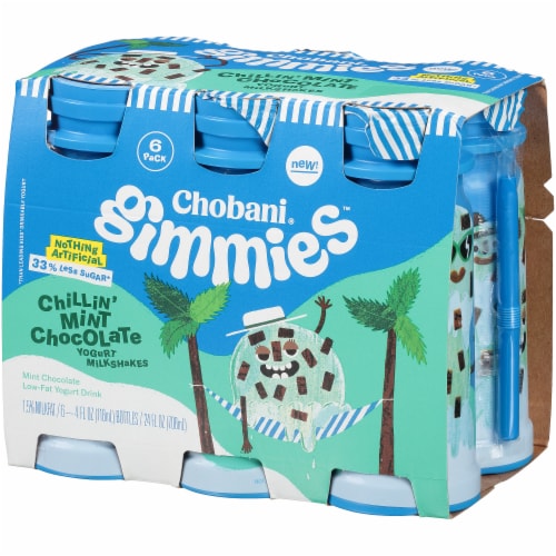 Chobani Gimmies Chillin Mint Chocolate Yogurt Milkshakes Perspective: right