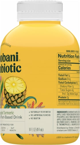 Chobani Probiotic Pineapple Turmeric Plant-Based Drink Perspective: right