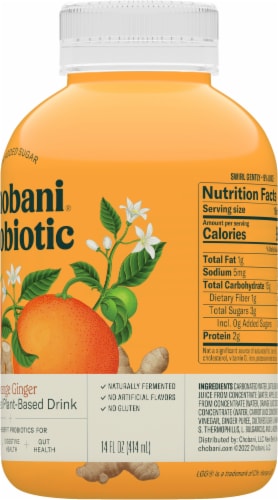 Chobani® Probiotic Orange Ginger Plant-Based Drink Perspective: right