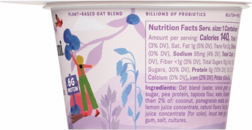 Chobani Oat-Based Blueberry Pomegranate Oat Milk Yogurt Perspective: right