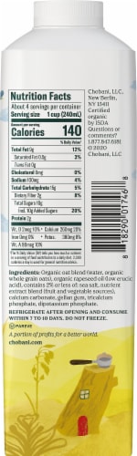 Chobani Oat Milk Plain Barista Edition Oat Drink Perspective: right