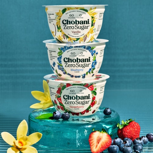 Chobani® with Zero Sugar Mixed Berry Yogurt Perspective: right