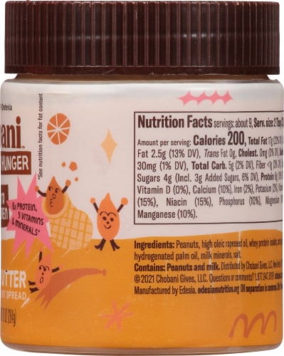 Chobani™ Plain Peanut Butter Flavored Nutrient Spread Perspective: right