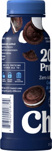Chobani 20G Protein Lowfat Greek Yogurt Drink Cookes & Cream 10 fl oz Perspective: right