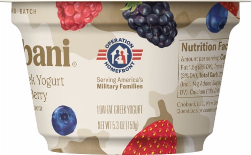 Chobani® Vanilla with Mixed Berry on the Bottom Low Fat Greek Yogurt Cup