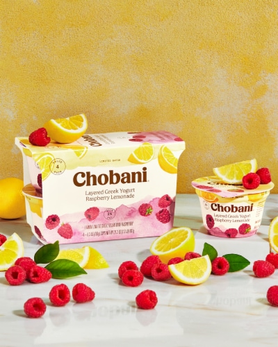 Chobani® Raspberry Lemonade Layered Low Fat Greek Yogurt Cups Perspective: right