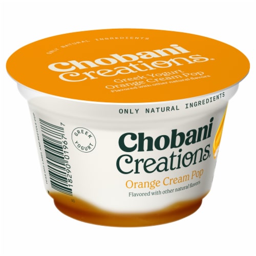 Chobani Creations Greek Orange Cream Pop Yogurt Cup Perspective: right