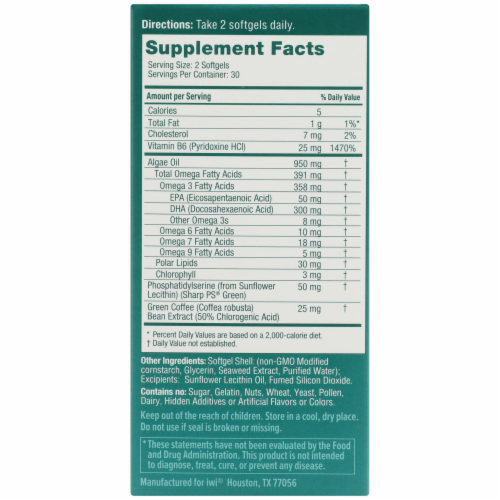 iWi Algae-Based Brain Omega-3 Supplement Perspective: right