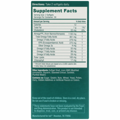 iWi Algae-Based Cholesterol Omega-3 Supplement Perspective: right