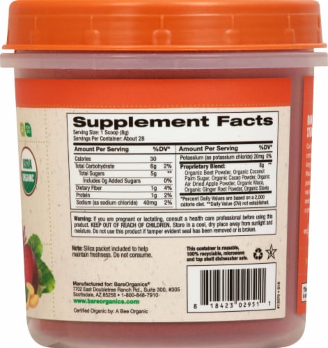 BareOrganics Energy & Stamina Blend Dietary Supplement Perspective: right