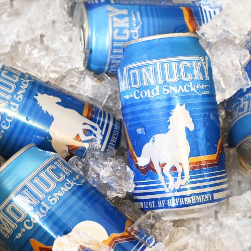 Montucky Cold Snacks American Lager Perspective: right