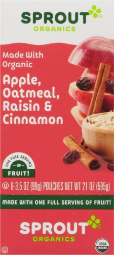 Sprout Organic Apple Oatmeal Raisin with Cinnamon Stage 2 Baby Food Perspective: right