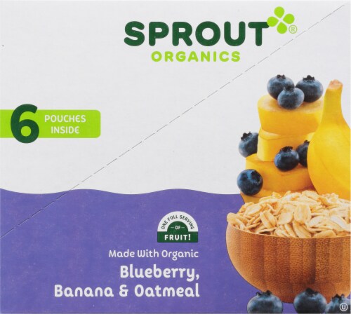 Sprout Organic® Stage 2 Blueberry Banana Oatmeal Baby Food Perspective: right