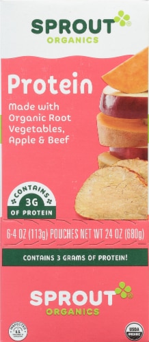 Sprout Organic Root Vegetables Apple & Beef Stage 3 Baby Food Perspective: right