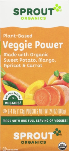 Sprout Organic Veggie Power Sweet Potato with Mango Apricot & Carrot Baby Food Perspective: right