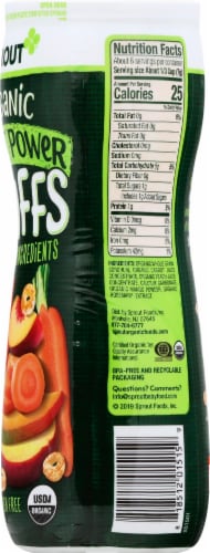 Sprout Plant Power Puffs Carrot Peach Mango Baby Cereal Snack Perspective: right