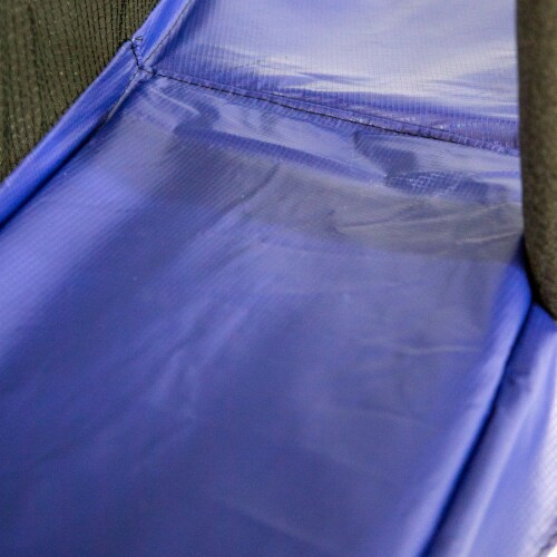 Skywalker Trampolines 12 Foot Round Outdoor Trampoline with Enclosure, Blue Perspective: right