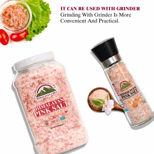 Himalayan Chef Pink Salt, 100% Natural, Coarse, Ideal for Salt Grinders & Salt Mills | 5 lbs. Perspective: right