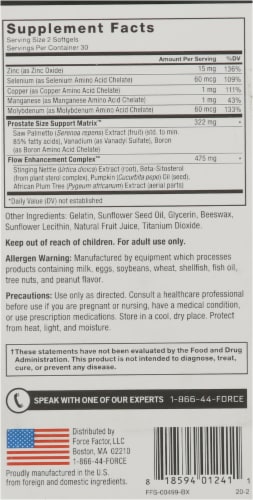 Force Factor® Prostate Supplement Softgels Perspective: right